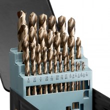 Cobalt Drill Bit Set 29 Pcs M35 High Speed Steel Cobalt Drill Bits Storage Case