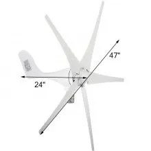 VEVOR Wind Turbine 500W Wind Turbine Generator DC 12V Wind Turbine 5 Blade Low Wind Speed Starting Garden Street Lights Wind Turbines With Charge Controller