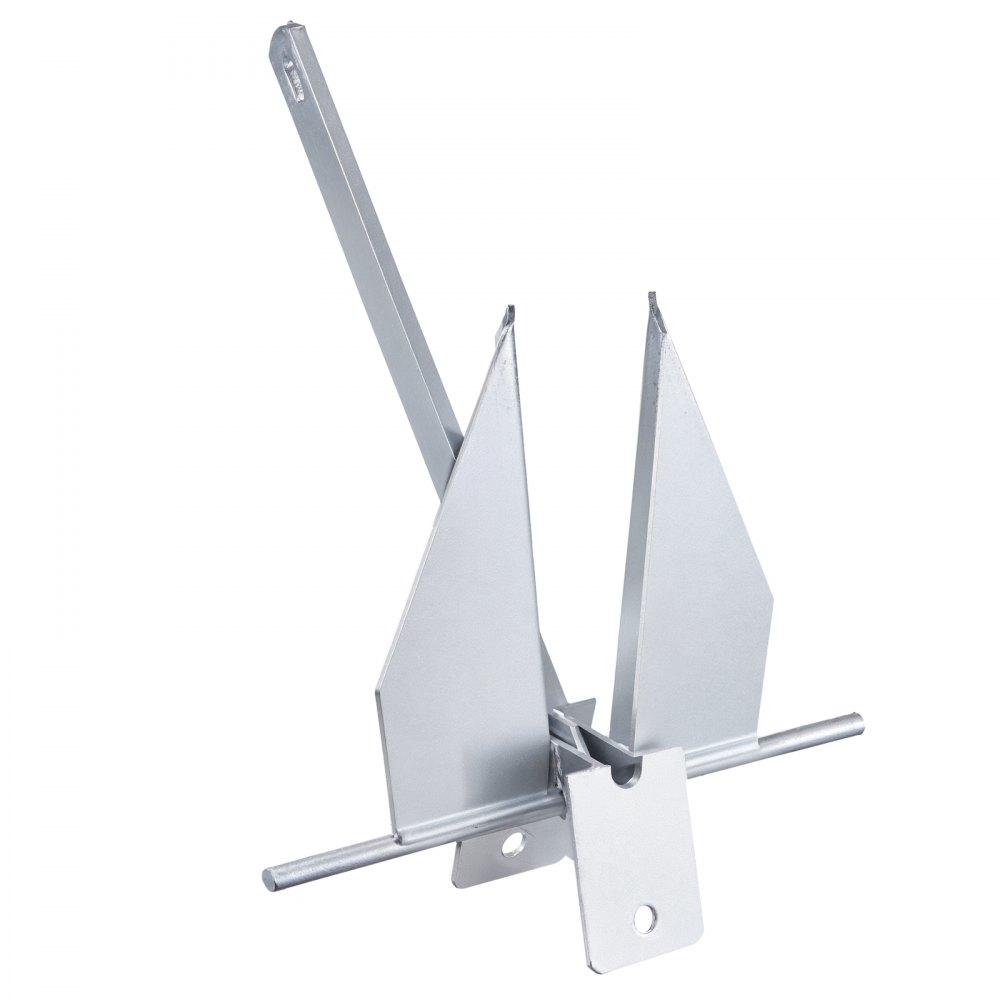 VEVOR Fluke Style Anchor Kit, 8.5 LBS Hot-Dipped Galvanized Steel Fluke Anchor with 7.9' Chain, 75' Rope and Two 0.4" Shackles, Marine Boat Anchor for Small Vessels Under 18', Seas, Rivers and Shores