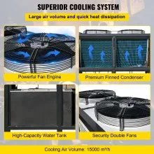 VEVOR Water Chiller 15Ton, Capacity Industrial Chiller 15Hp, Air-Cooled Water Chiller, Finned Condenser, w/ Micro-Computer Control, Stainless Steel Water Tank Chiller Machine for Cooling Water