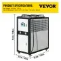 VEVOR Water Chiller 6Ton Capacity, Industrial Chiller 6Hp, Air-Cooled Water Chiller, Finned Condenser, with Micro-Computer Control, Stainless Steel Water Tank Chiller Machine for Cooling Water