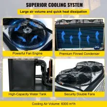 VEVOR Water Chiller 6Ton Capacity, Industrial Chiller 6Hp, Air-Cooled Water Chiller, Finned Condenser, w/ Micro-Computer Control, Stainless Steel Water Tank Chiller Machine for Cooling Water