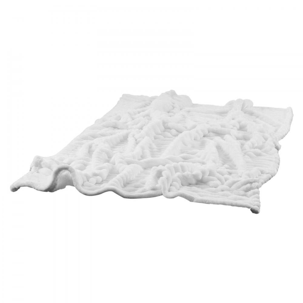 VEVOR Fleece Throw Blanket, 50 x 60 Inches / 1270 x 1524 mm, Flannel Fleece Cozy Throw Blankets, Cute Small Fuzzy Throws, Lightweight Super Soft Bed Blanket, Ideal for Couch, Sofa, Bedroom, White