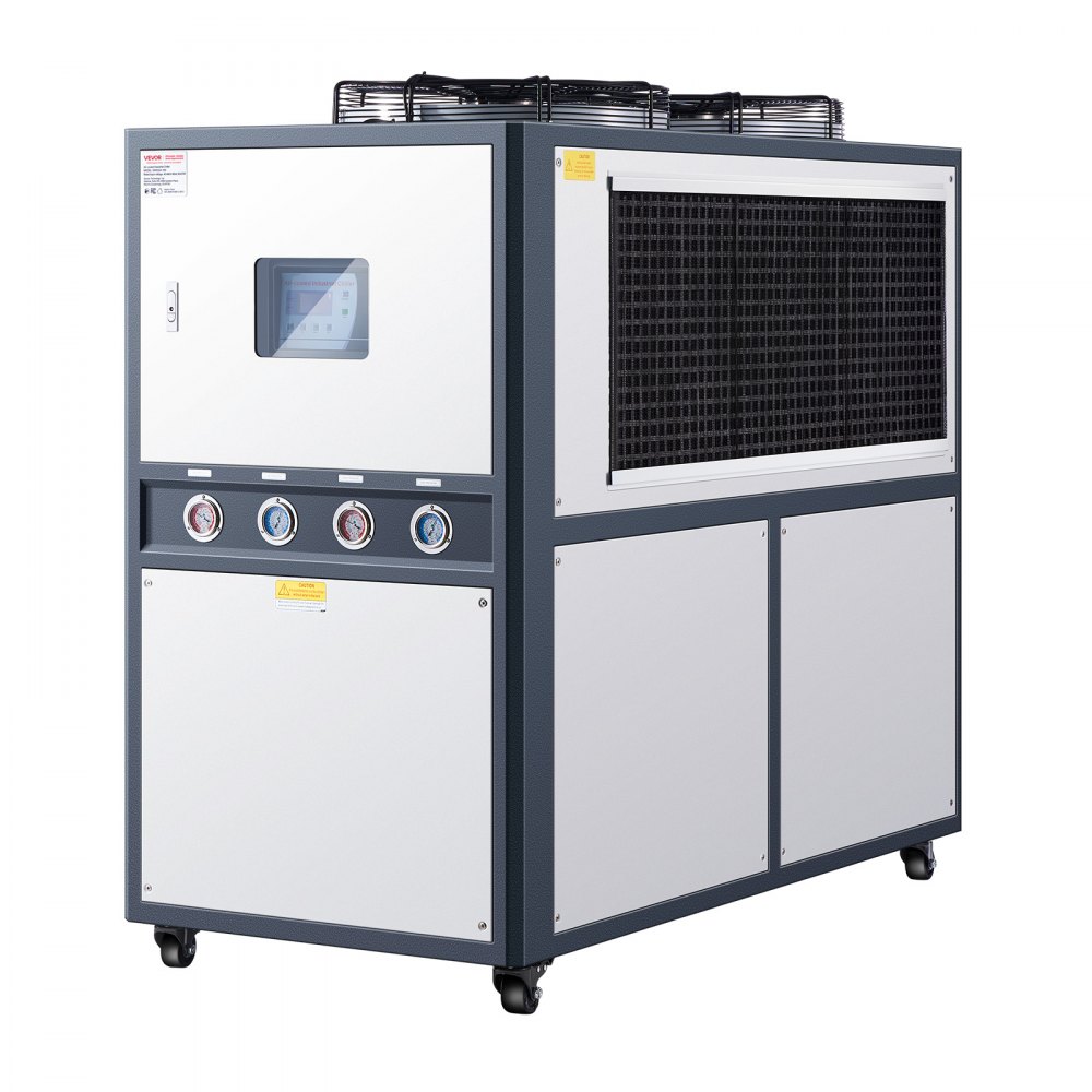 VEVOR Air-Cooled Water Chiller, 16.67 HP, Industrial Water Chiller with 45,360 Kcal/h Cooling Capacity, Dual Compressor, 53 Gal Large Tank, LED Display, Cooler for Cooling Water, Not Air Conditioner