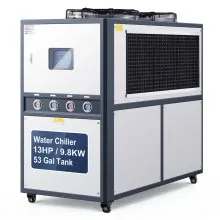 VEVOR Air-Cooled Water Chiller, 16.67 HP, Industrial Water Chiller with 45,360 Kcal/h Cooling Capacity, Dual Compressor, 53 Gal Large Tank, LED Display, Cooler for Cooling Water, Not Air Conditioner
