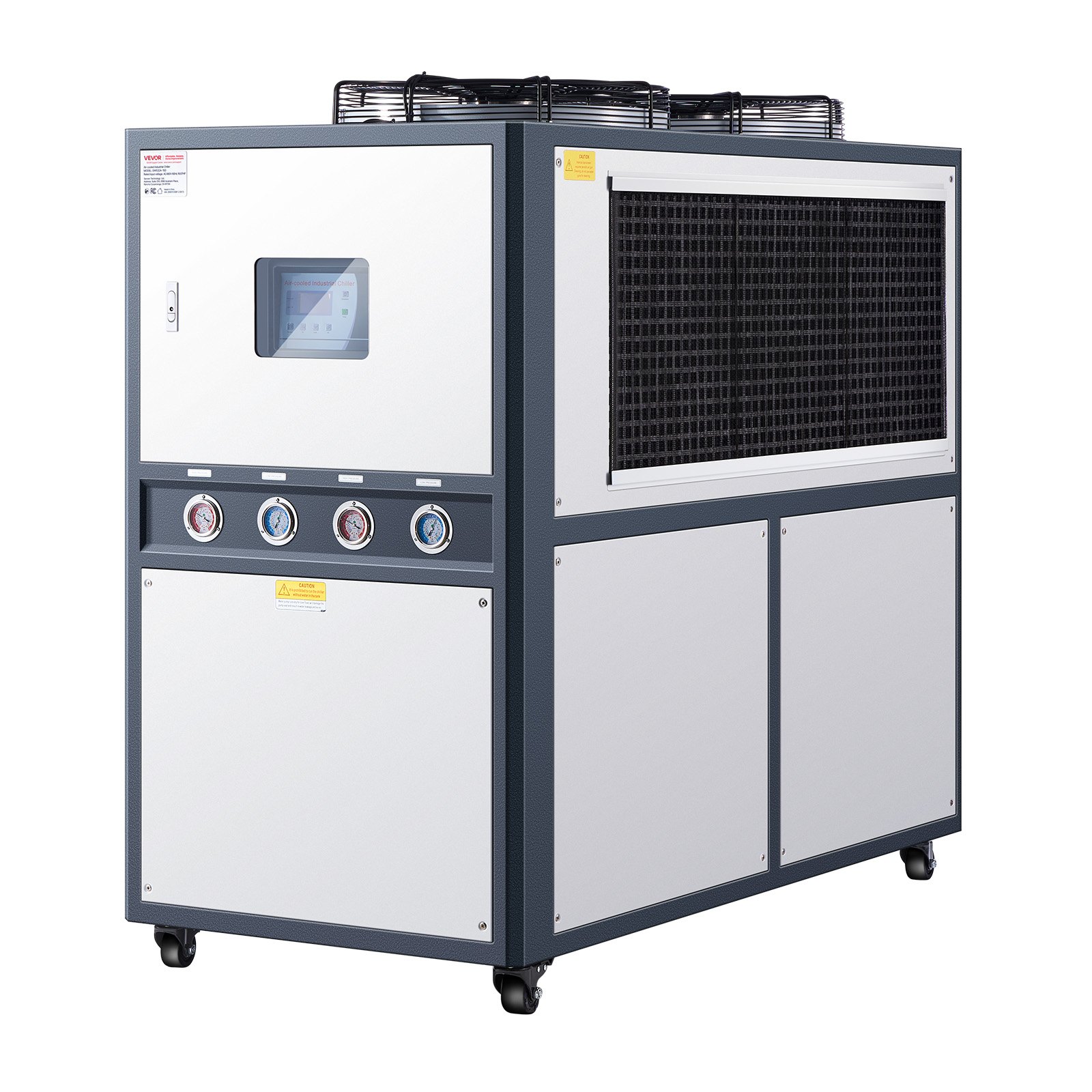 VEVOR Air-Cooled Water Chiller, 16.67 HP, Industrial Water Chiller with 45,360 Kcal/h Cooling Capacity, Dual Compressor, 53 Gal Large Tank, LED Display, Cooler for Cooling Water, Not Air Conditioner