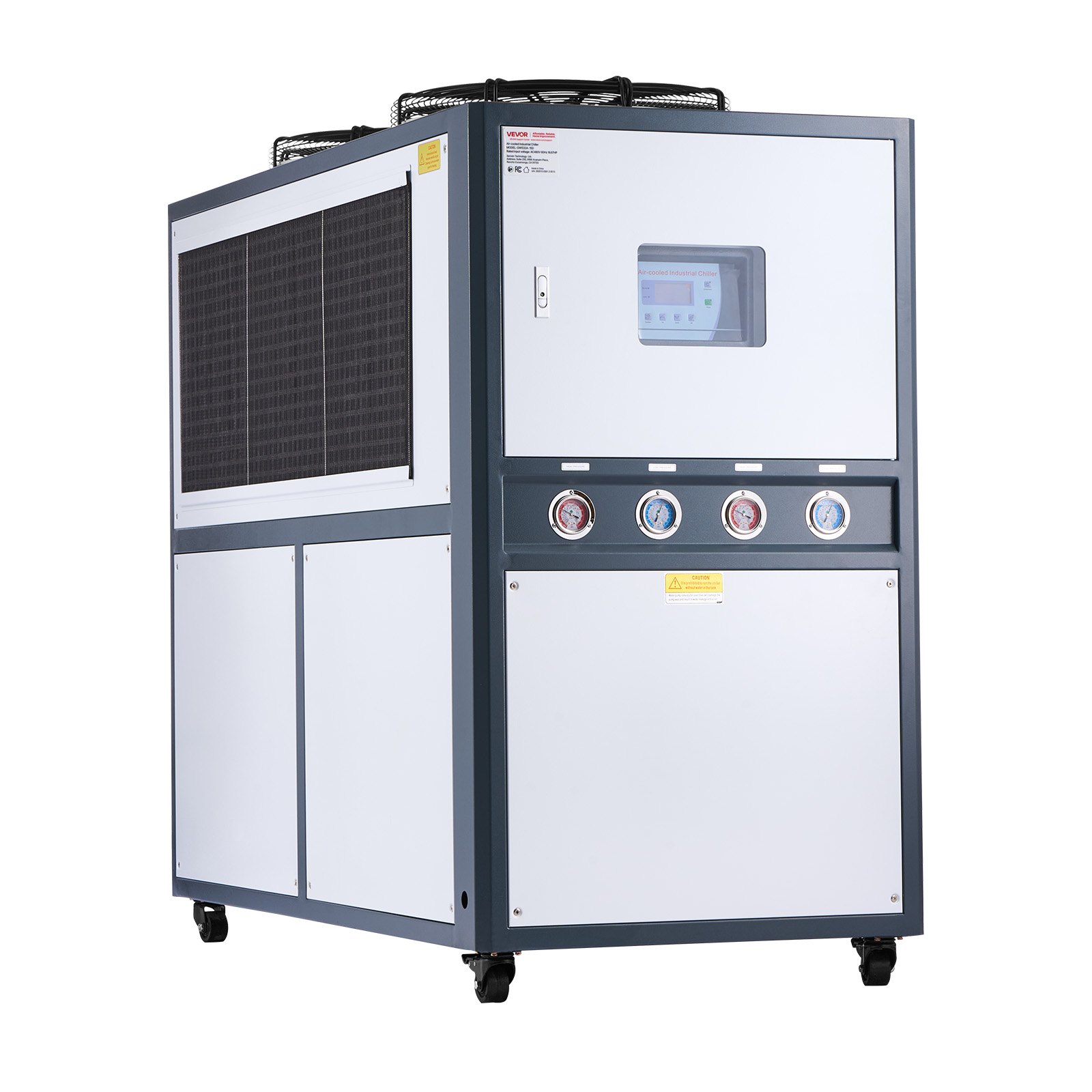 VEVOR Air-Cooled Water Chiller, 16.67 HP, Industrial Water Chiller with 45,360 Kcal/h Cooling Capacity, Dual Compressor, 53 Gal Large Tank, LED Display, Cooler for Cooling Water, Not Air Conditioner