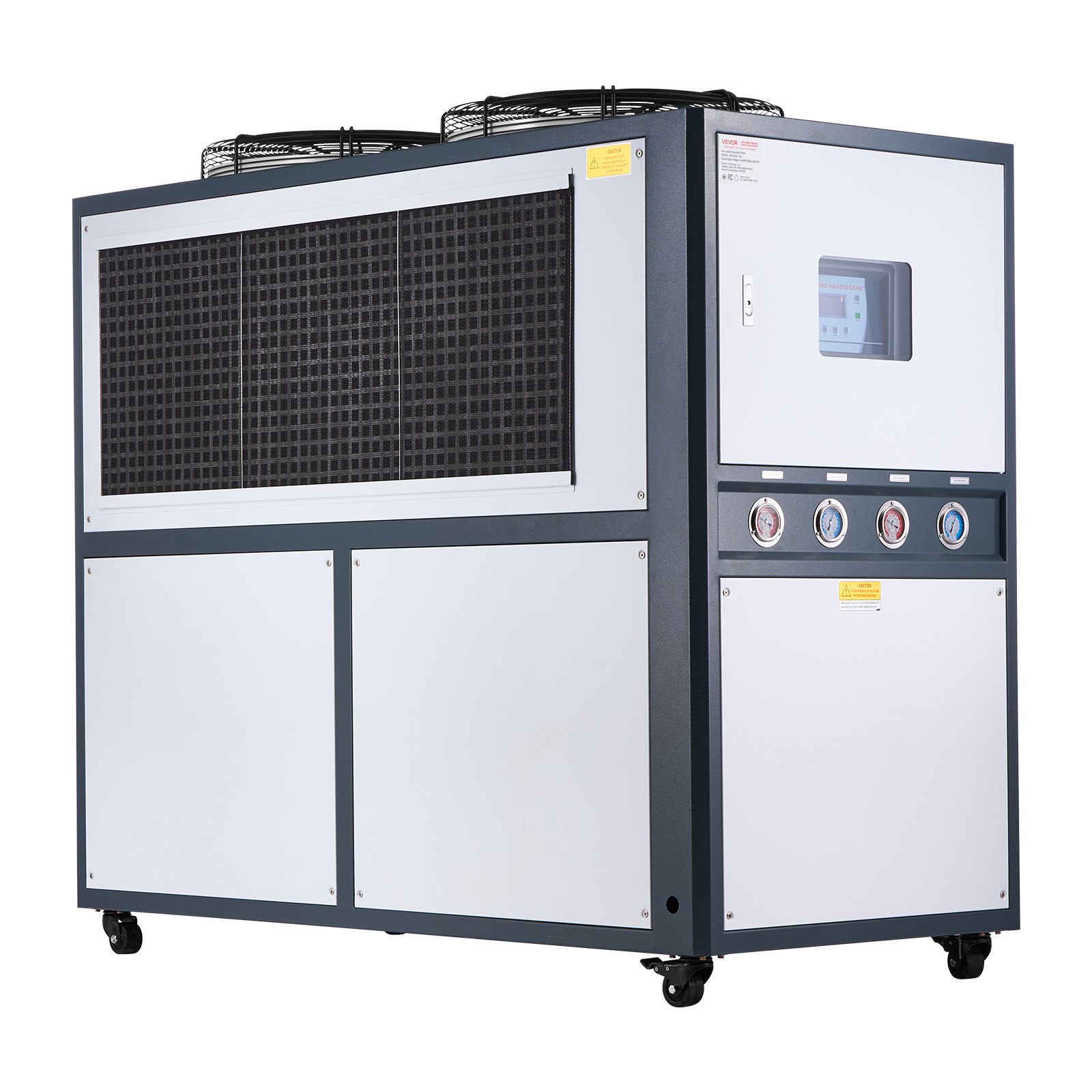 VEVOR Air-Cooled Water Chiller, 16.67 HP, Industrial Water Chiller with 45,360 Kcal/h Cooling Capacity, Dual Compressor, 53 Gal Large Tank, LED Display, Cooler for Cooling Water, Not Air Conditioner