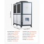 VEVOR Air-Cooled Water Chiller, 25 HP, Industrial Water Chiller with 60,480 Kcal/h Cooling Capacity, Dual Compressor, 53 Gal Large Tank, LED Display, Cooler for Cooling Water, Not Air Conditioner