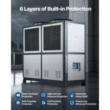 Air-Cooled Water Chiller Industrial Chiller 25 HP 66 Gal Large Tank LED Display