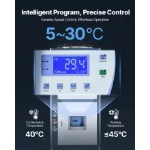 Air-Cooled Water Chiller Industrial Chiller 25 HP 66 Gal Large Tank LED Display
