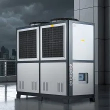 Air-Cooled Water Chiller Industrial Chiller 25 HP 66 Gal Large Tank LED Display