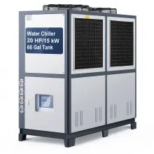 Air-Cooled Water Chiller Industrial Chiller 25 HP 66 Gal Large Tank LED Display
