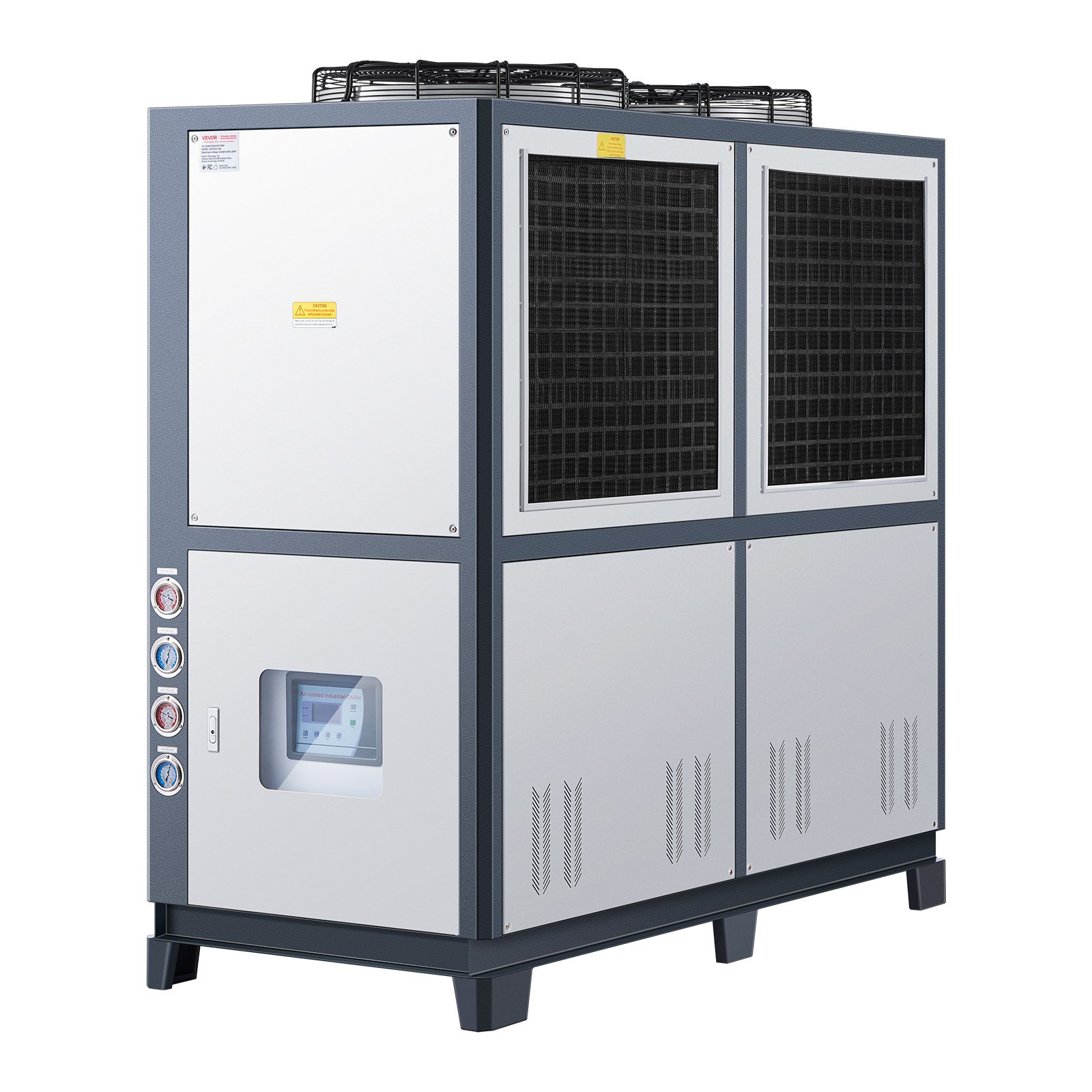 VEVOR Air-Cooled Water Chiller, 25 HP, Industrial Water Chiller with 60,480 Kcal/h Cooling Capacity, Dual Compressor, 53 Gal Large Tank, LED Display, Cooler for Cooling Water, Not Air Conditioner