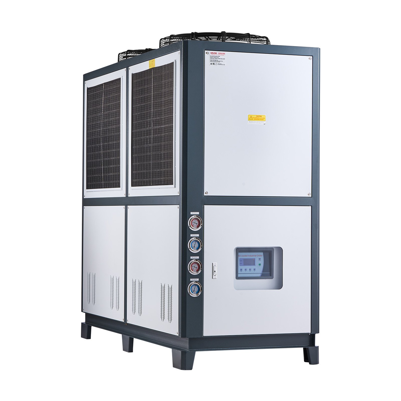 VEVOR Air-Cooled Water Chiller, 25 HP, Industrial Water Chiller with 60,480 Kcal/h Cooling Capacity, Dual Compressor, 53 Gal Large Tank, LED Display, Cooler for Cooling Water, Not Air Conditioner
