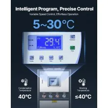 Air-Cooled Water Chiller Industrial Chiller 12.3HP 37 Gal Large Tank LED Display