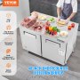 Refrigerador comercial congelado VEVOR de 48", mesa de preparación de sándwiches y ensaladas, 12,9 pies cúbicos