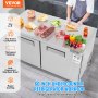 Refrigerador comercial VEVOR de 60" con mesa para preparar sándwiches y ensaladas, refrigerador de 16,4 pies cúbicos