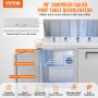 Refrigerador comercial VEVOR de 48 pulgadas con mesa de preparación para sándwiches y ensaladas, 2 puertas con 18 bandejas