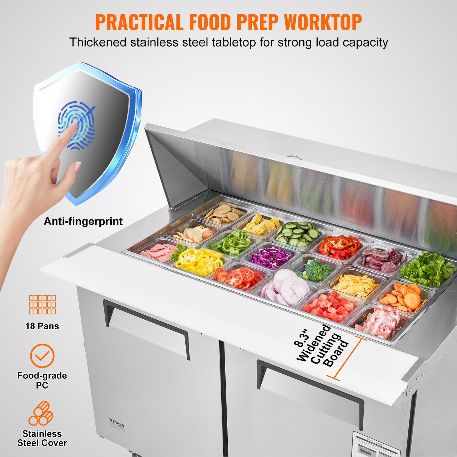 Commercial Refrigerator 48" Sandwich Salad Prep Table 2 Doors w/ 18 Pans Commercial Refrigerator 48" Sandwich Salad Prep Table 2 Doors w/ 18 Pans