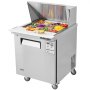 VEVOR 28" Commercial Refrigerator Sandwich & Salad Prep Table, 7.4 Cu. Ft Stainless Steel Refrigerated Food Prep Station with 12 Pans, Cut Board, Frost Free Refrigerator with Lock for Restaurant