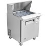 VEVOR 28" Commercial Refrigerator Sandwich & Salad Prep Table, 7.4 Cu. Ft Stainless Steel Refrigerated Food Prep Station with 12 Pans, Cut Board, Frost Free Refrigerator with Lock for Restaurant