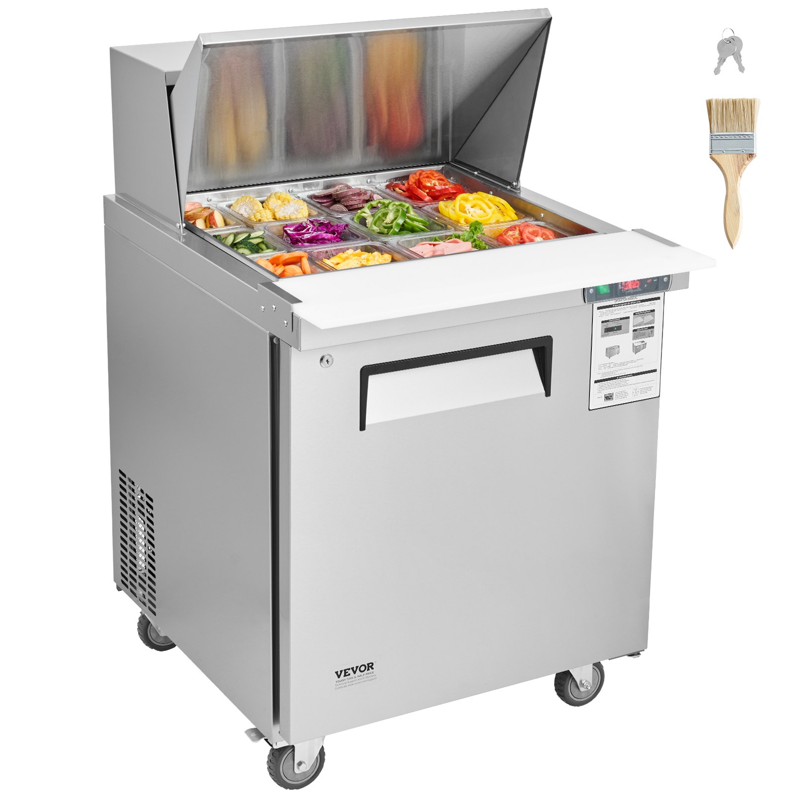 Commercial Refrigerator 28" Sandwich Salad Prep Table 1 Door with 12 Pans Commercial Refrigerator 28" Sandwich Salad Prep Table 1 Door with 12 Pans