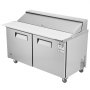 VEVOR 60" Commercial Refrigerator Sandwich & Salad Prep Table, 16.4 Cu. Ft Stainless Steel Refrigerated Food Prep Station with 16 Pans, Cut Board, Frost Free Refrigerator with Lock for Restaurant