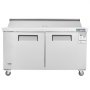 VEVOR 60" Commercial Refrigerator Sandwich & Salad Prep Table, 16.4 Cu. Ft Stainless Steel Refrigerated Food Prep Station with 16 Pans, Cut Board, Frost Free Refrigerator with Lock for Restaurant