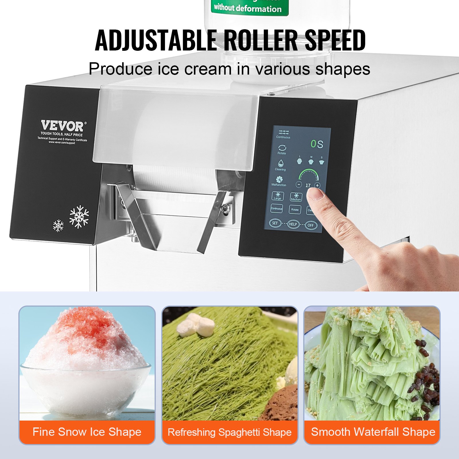 Commercial Snowflake Ice Machine 507LBS/24H Stainless Steel for Ice Cream Commercial Snowflake Ice Machine 507LBS/24H Stainless Steel for Ice Cream