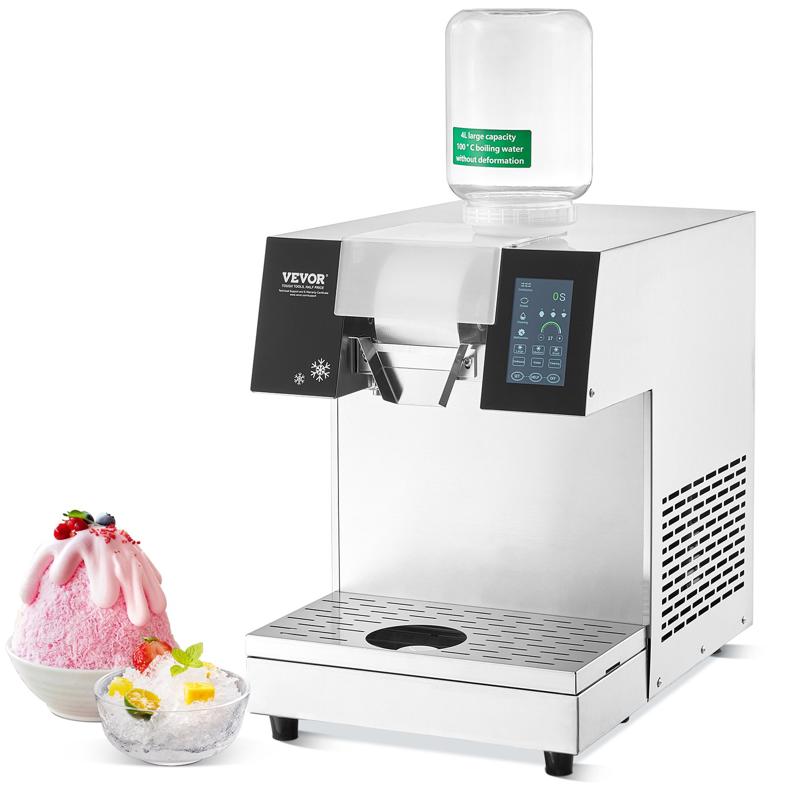 Commercial Snowflake Ice Machine 507LBS/24H Stainless Steel for Ice Cream Commercial Snowflake Ice Machine 507LBS/24H Stainless Steel for Ice Cream