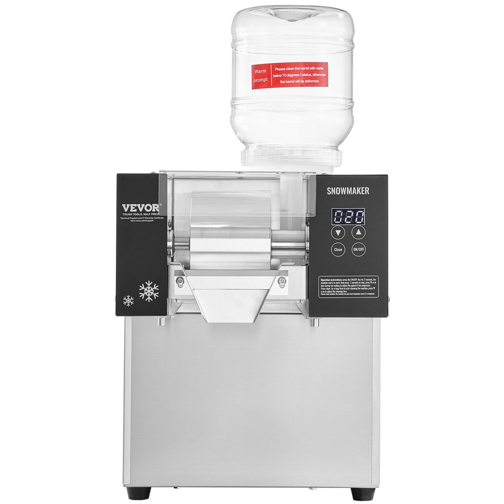 VEVOR Commercial Snowflake Ice Machine, 276LBS/24H Snowflake Ice Maker, Stainless Steel Ice Shaver Machine, Electric Snow Cone Maker, Air Cooling System for Rapid Heat Dissipation, for Bakery, Cafe