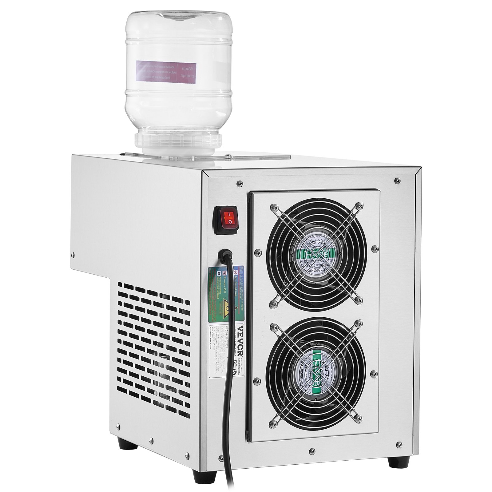 VEVOR Commercial Snowflake Ice Machine, 276LBS/24H Snowflake Ice Maker, Stainless Steel Ice Shaver Machine, Electric Snow Cone Maker, Air Cooling System for Rapid Heat Dissipation, for Bakery, Cafe