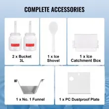 Commercial Snowflake Ice Machine 375LBS/24H Stainless Steel for Ice Cream
