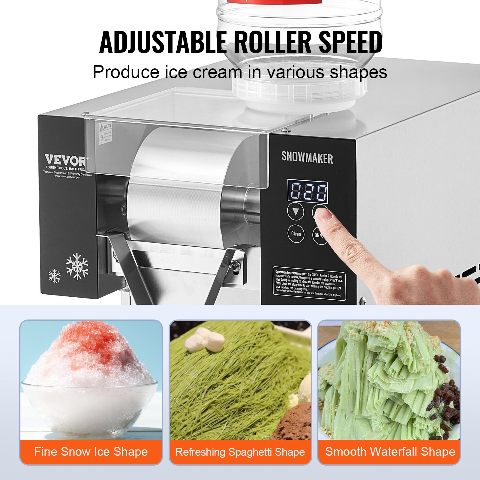 Commercial Snowflake Ice Machine 375LBS/24H Stainless Steel for Ice Cream Commercial Snowflake Ice Machine 375LBS/24H Stainless Steel for Ice Cream