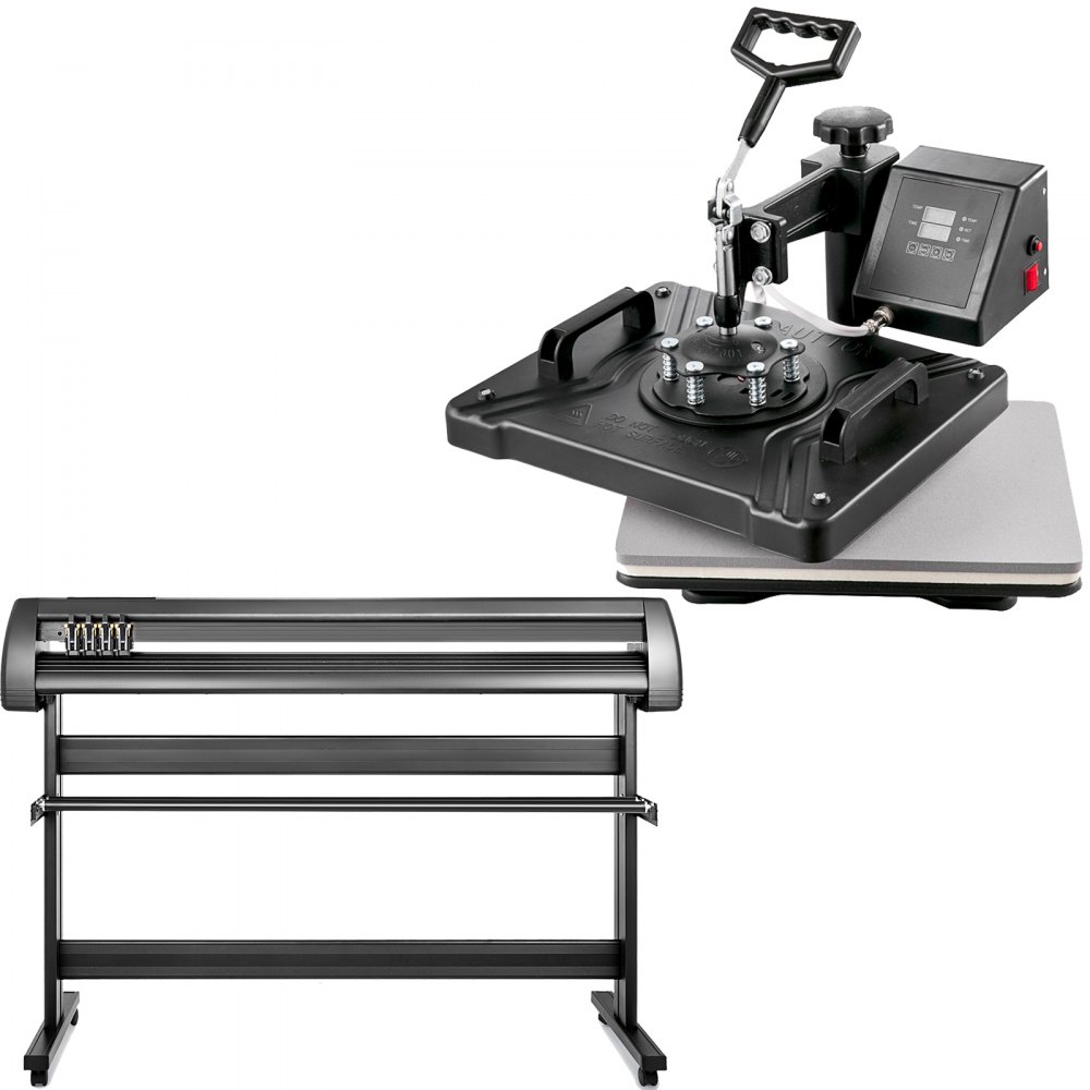 VEVOR 5 in 1 Digital 15"x12" Heat Press&53" Vinyl Cutter w/ Signmaster Software