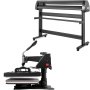 VEVOR 5 in 1 Digital 15"x12" Heat Press&53" Vinyl Cutter w/ Signmaster Software