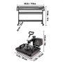 VEVOR 5 in 1 Digital 15"x12" Heat Press&53" Vinyl Cutter w/ Signmaster Software