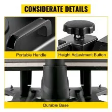 5 In1 Heat Press 12"x15" Vinyl Cutter Plotter 53" Graphics Printer Craft Cutter