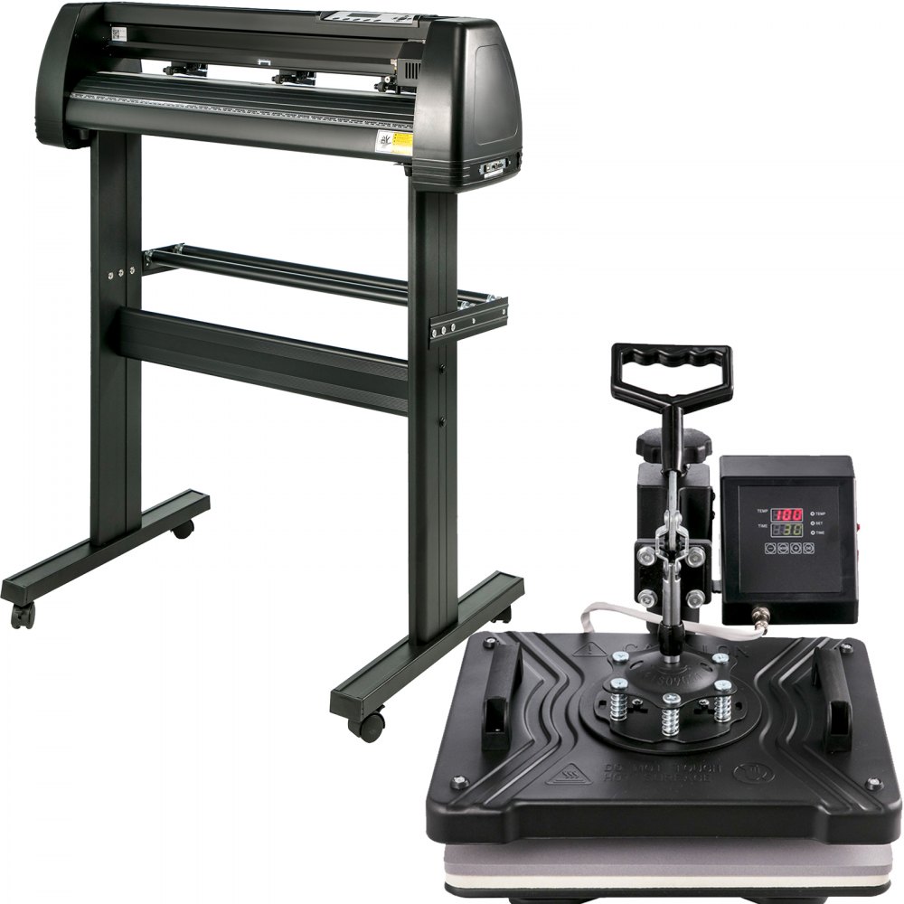 5 In 1 Heat Press 12"x15" Transfer Cap 28" Vinyl Cutter Plotter Cutting 3 Blades