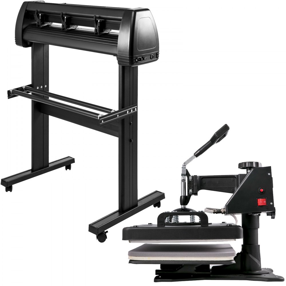 5in1 Heat Press 12"x15" Vinyl Cutter Plotter 34" Digital Printer Sticker Print