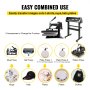 5in1 Heat Press 12"x15" Vinyl Cutter Plotter 34" Digital Printer Sticker Print