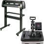VEVOR 5in 1 Digital 15"x12" Heat Press&34" Vinyl Cutter w/ Signmaster Software