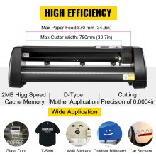 VEVOR 5 i 1 varmepressoverføringsmaskin 12x15 tommer med 34" Vinyl Cutter Plotter Machine Kit Art Craft Printer Sublimation(34"/870mm) Limation (34"/870mm)