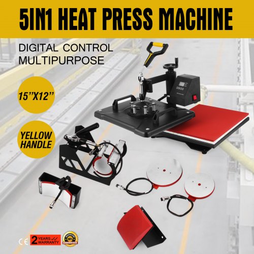 Máquina de prensa de calor por sublimación de transferencia Digital 5 en 1, camiseta, taza, sombrero, gorra