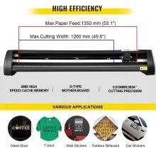 8 In 1 Heat Press 12"x15" Transfer Machine 53" Vinyl Cutter/plotter Cutting Diy