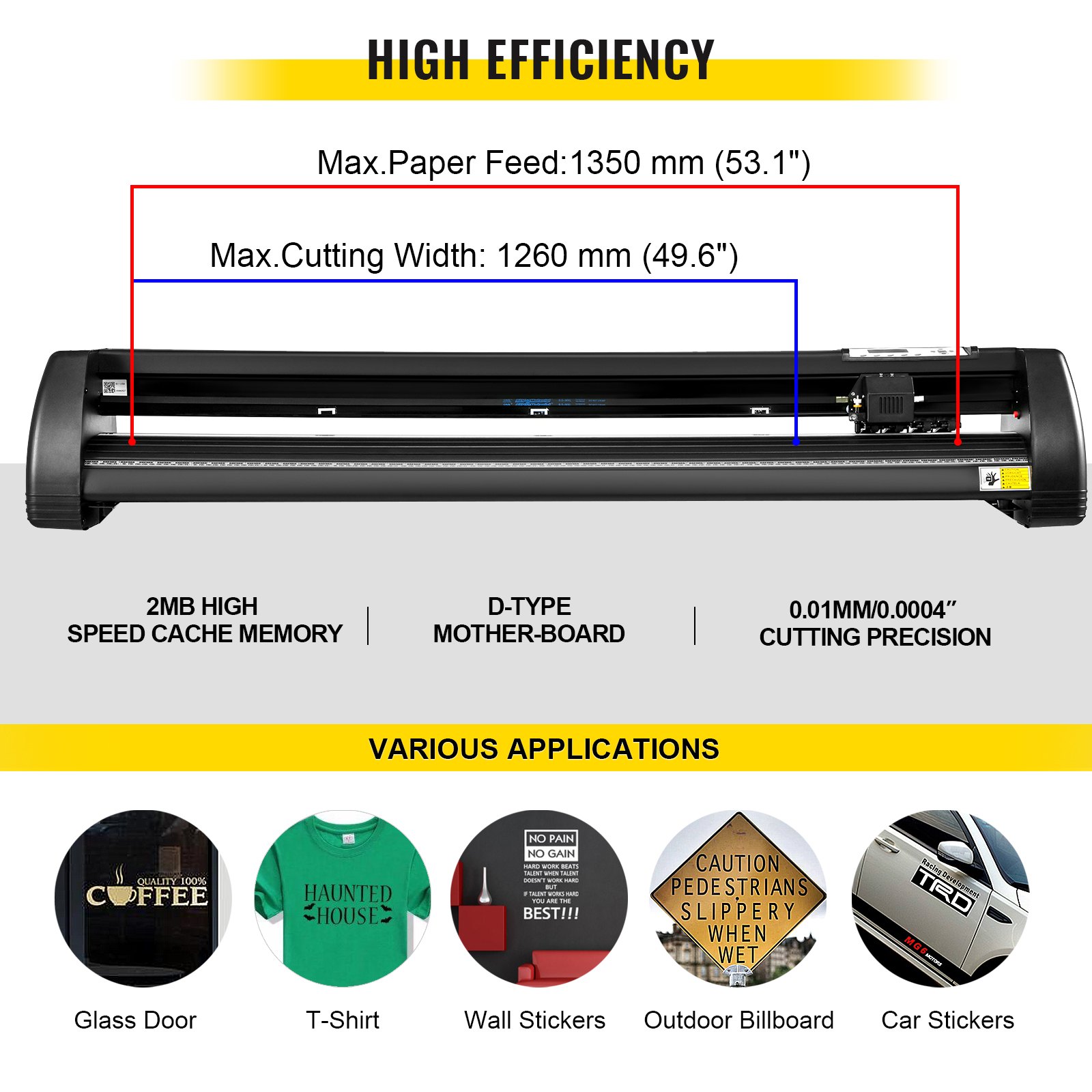 VEVOR 8 In 1 Heat Press Sublimation Machine & 53" Vinyl Cutter Cutting Plotter