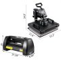 8 in 1 Heat Press 12"x15" Sublimation Machine +14" Vinyl Cutter Cutting Plotter