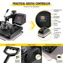 8 In 1 Heat Press 12"x15" Transfer Machine 28" Vinyl Cutter/plotter Cutting Diy