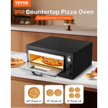 VEVOR 24-Inch Commercial Countertop Pizza Oven Single Deck Electric Pizza Oven